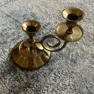 Vintage Delgif Brass Double Candlestick Holder - India